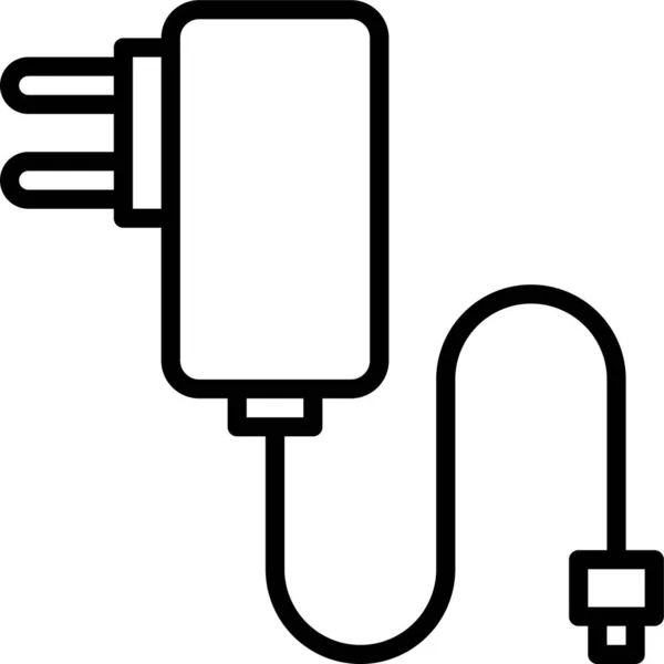 Иконка Зарядного Устройства Стиле Контура — стоковый вектор