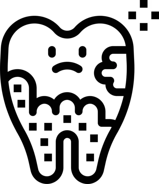Ícone Dentista Odontológico Cuidados Saúde Estilo Esboço — Vetor de Stock
