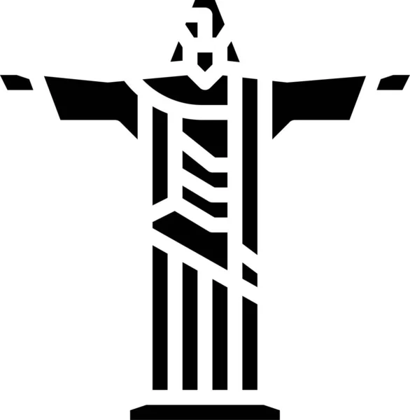 Икона Искупителя Бразильского Христа Твердом Стиле — стоковый вектор