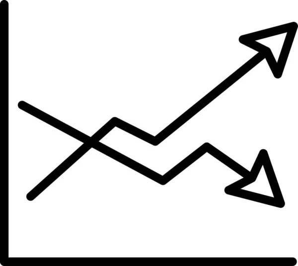 Gráfico Icono Crecimiento Infográfico Estilo Contorno — Archivo Imágenes Vectoriales