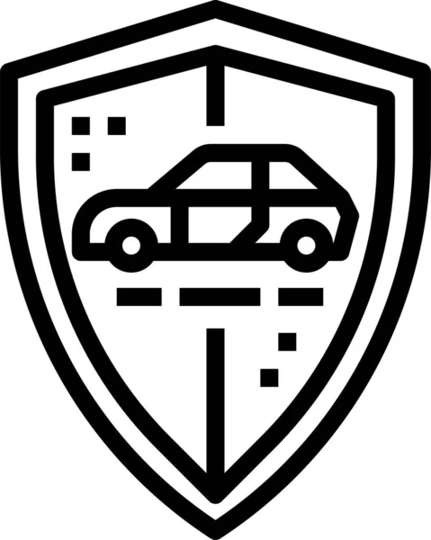 Car Check Insurance Icon Outline Style — Stock Vector