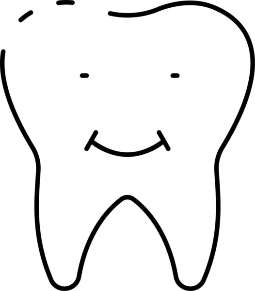 Яркая Иконка Стоматологического Ухода Стиле Контура — стоковый вектор