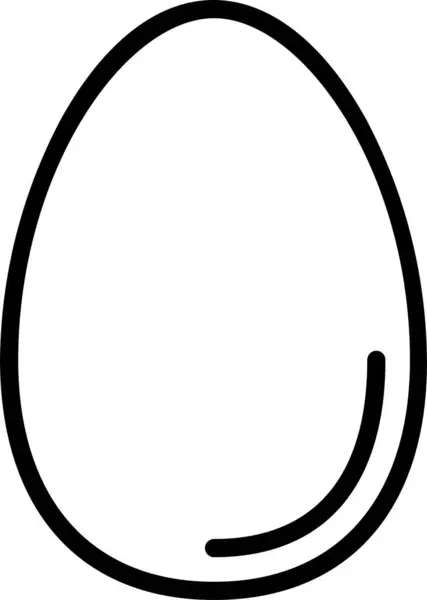 Uovo Cibo Icona Biologica Stile Contorno — Vettoriale Stock