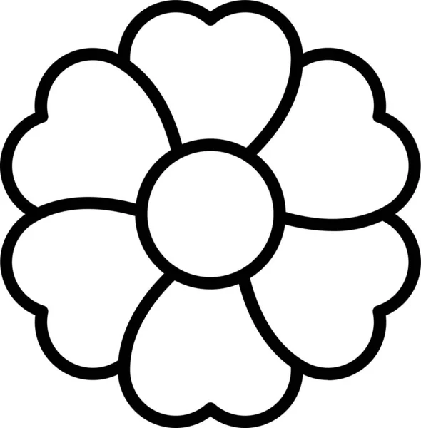 Flower Flora Plant Icon Outline Style — Stock Vector