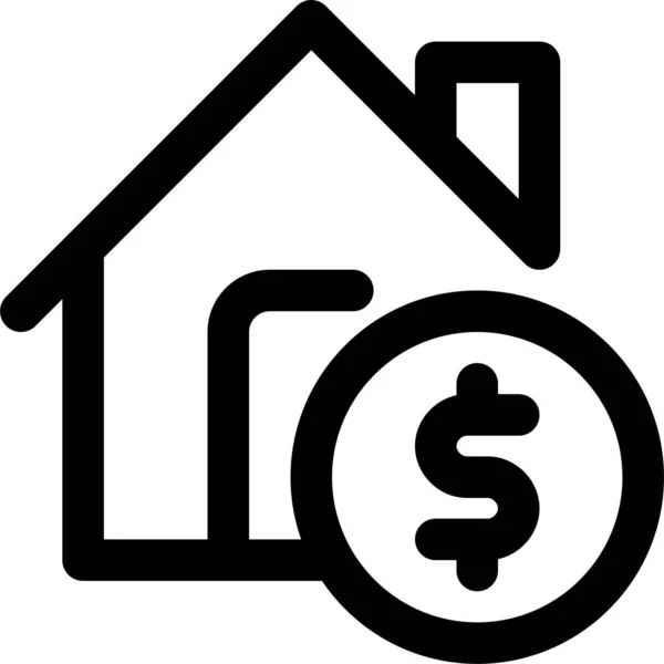Finance Home House Icon Outline Style — Stock Vector