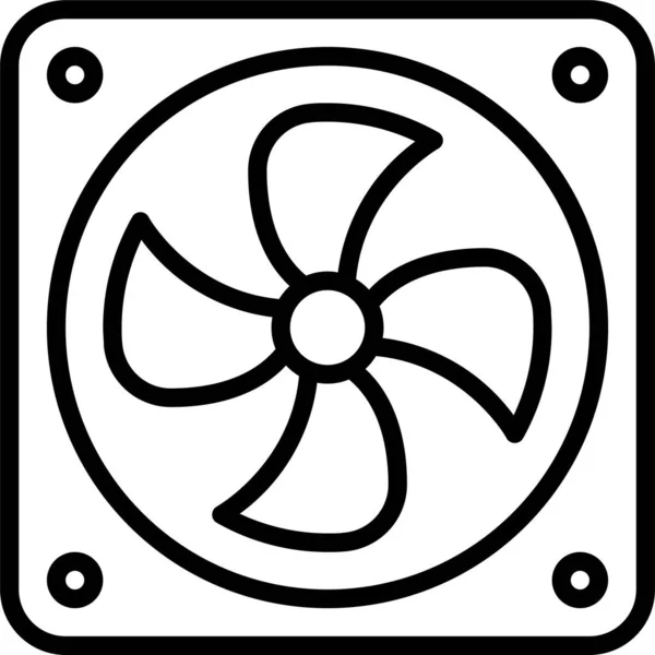 Иконка Теплового Охлаждения Турбины Очертаниях — стоковый вектор