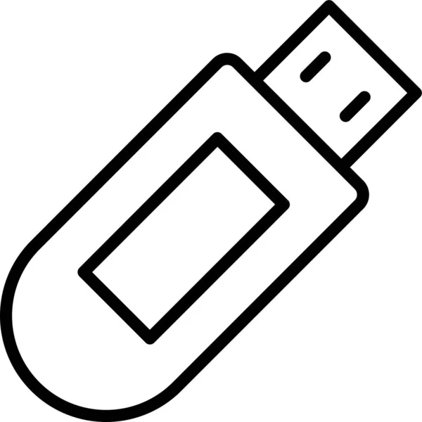 Usb Portable Storage Icon Outline Style — Stock Vector