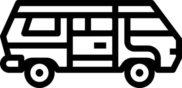 Icône Vaccin Transport Camping Car Dans Style Contour — Image vectorielle