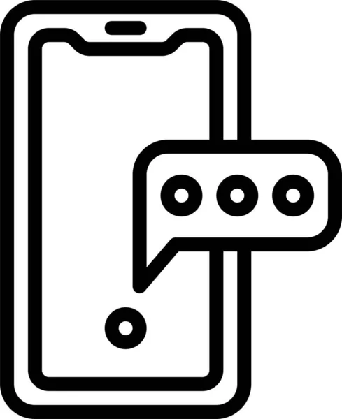 Kommunikationsmeddelande Telefon Ikon Översikt Stil — Stock vektor