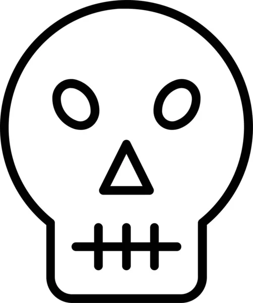 Skeleton Skull Spooky Icon Outline Style — Stock Vector