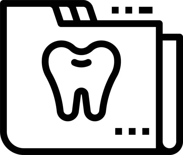 Icono Diagnóstico Del Dentista Dental Estilo Esquema — Archivo Imágenes Vectoriales