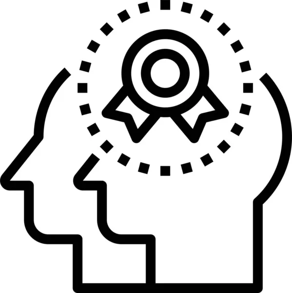 Иконка Головы Пары Мозга Стиле Наброска — стоковый вектор