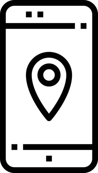 Location Navigator Pointer Icon Outline Style — Stock Vector