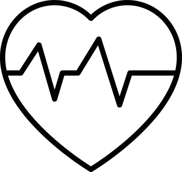 Corazón Vivo Icono Cardiología — Vector de stock
