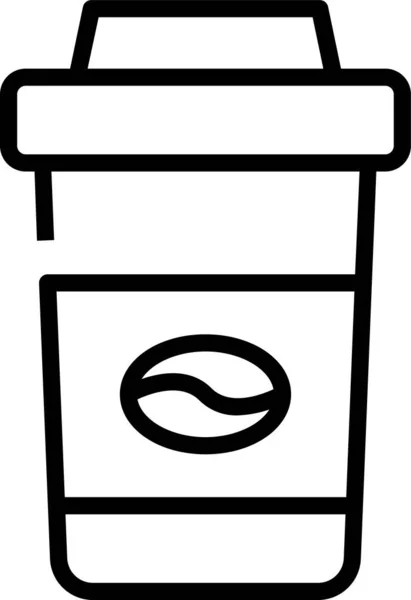 茶杯纸的轮廓风格图标 — 图库矢量图片