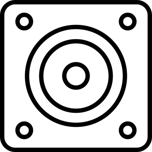 スピーカーの音のアイコンをアウトライン形式で表示 — ストックベクタ