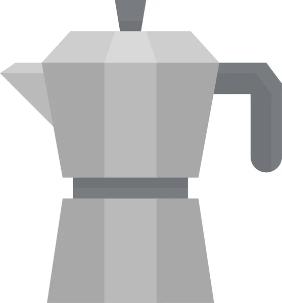 咖啡壶厨具图标为扁平风格 — 图库矢量图片