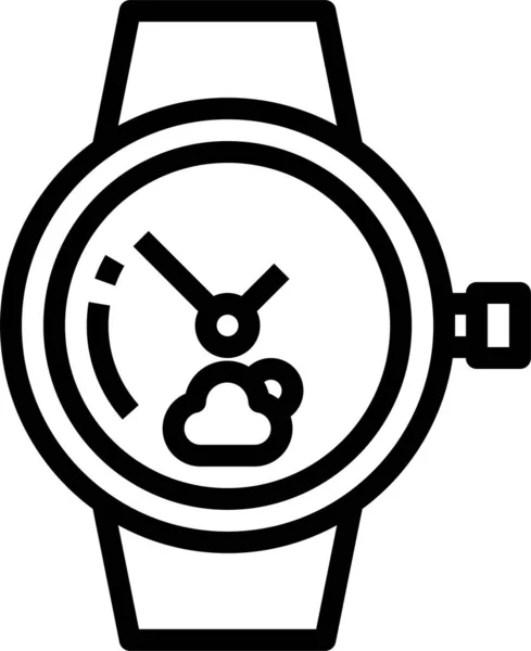 Klok Tijd Timer Pictogram Omtrek Stijl — Stockvector