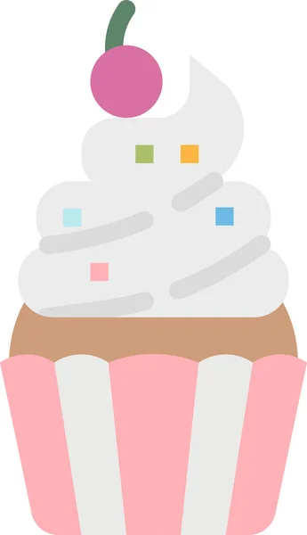 Panadería Cupcake Postre Icono Categoría Alimentos Bebidas — Vector de stock