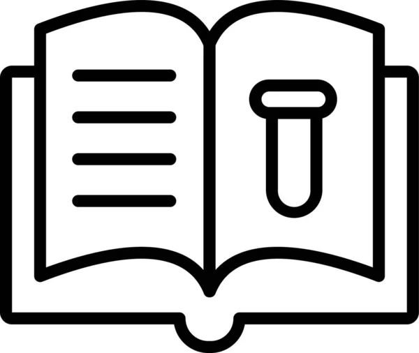 Icono Lectura Libro Abierto Estilo Esquema — Vector de stock