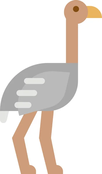 Vogel Snelle Struisvogel Pictogram Platte Stijl — Stockvector