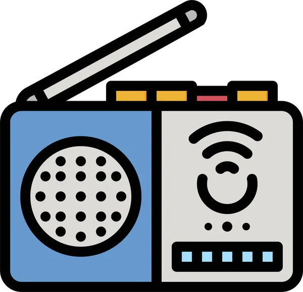 Icono Radio Inteligente Voz Estilo Contorno Lleno — Vector de stock