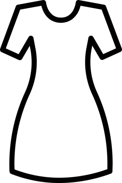 Сукня Фриз Значок Одягу Контурному Стилі — стоковий вектор
