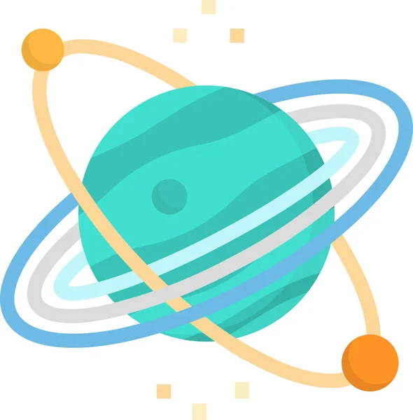 Neptune Planeta Icono Solar Estilo Plano — Vector de stock