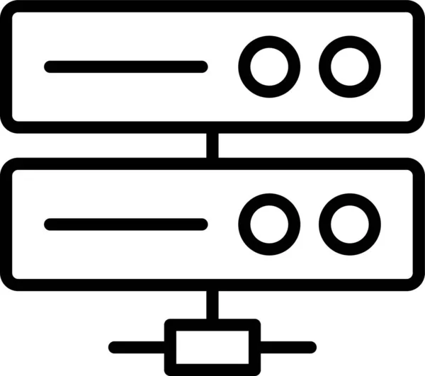 Icône Stockage Base Données Serveur Dans Style Contour — Image vectorielle