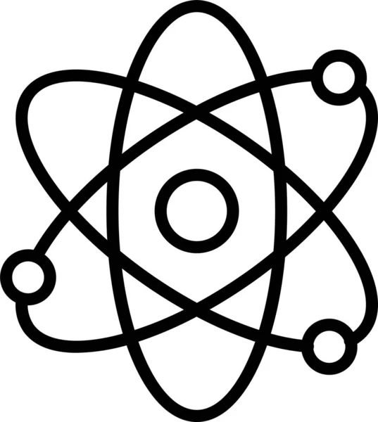 Noyau Atome Icône Électronique Dans Style Contour — Image vectorielle