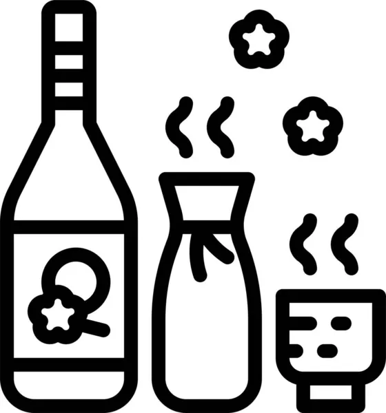 Picie Napojów Alkoholowych Ikona Stylu Zarysu — Wektor stockowy