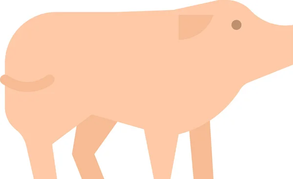 Animale Fattoria Icona Del Cibo Stile Piatto — Vettoriale Stock