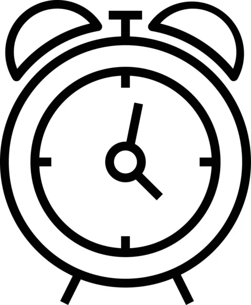 Uhr Wecker Symbol Umrissstil — Stockvektor