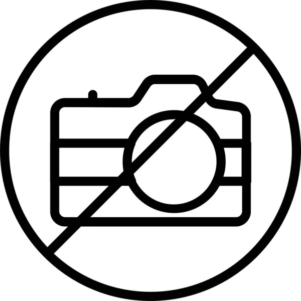 Δεν Επιτρέπεται Εικονίδιο Φωτογραφικής Μηχανής Στυλ Περιγράμματος — Διανυσματικό Αρχείο