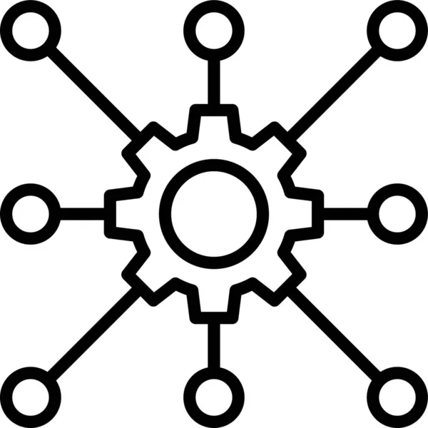 Ikona Ustawień Połączenia Sieciowego Zarysie — Wektor stockowy