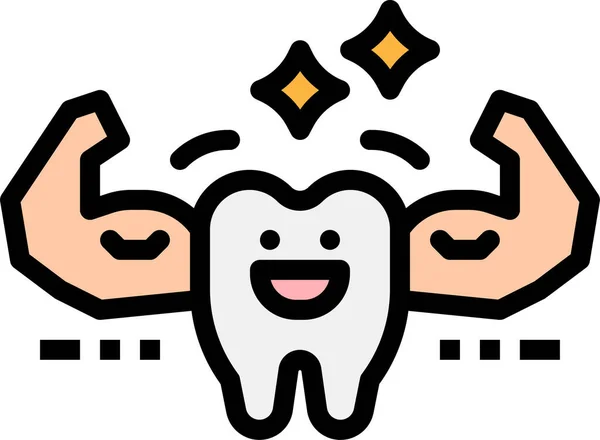 Dentista Dental Icono Atención Médica Estilo Contorno Lleno — Vector de stock