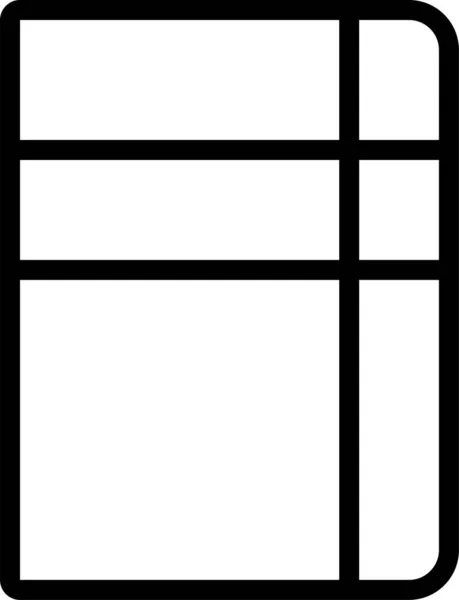 Значок Ноутбука Лекції Канцелярська Піктограма Стилі Контур — стоковий вектор