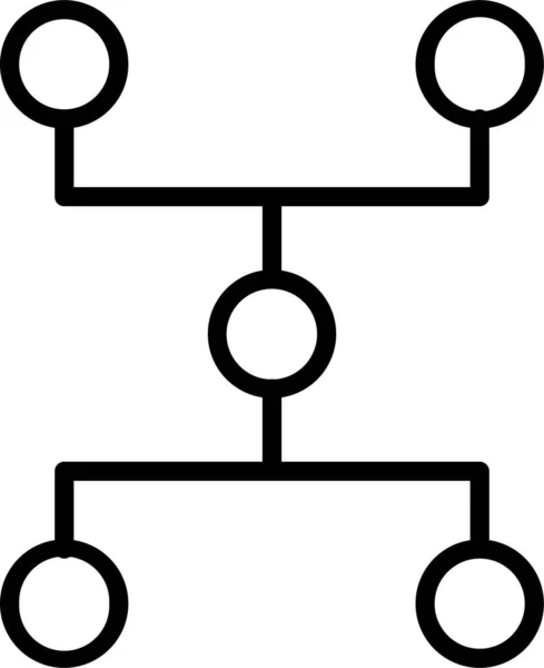Hiérarchie Structure Organisation Icône Dans Style Contour — Image vectorielle