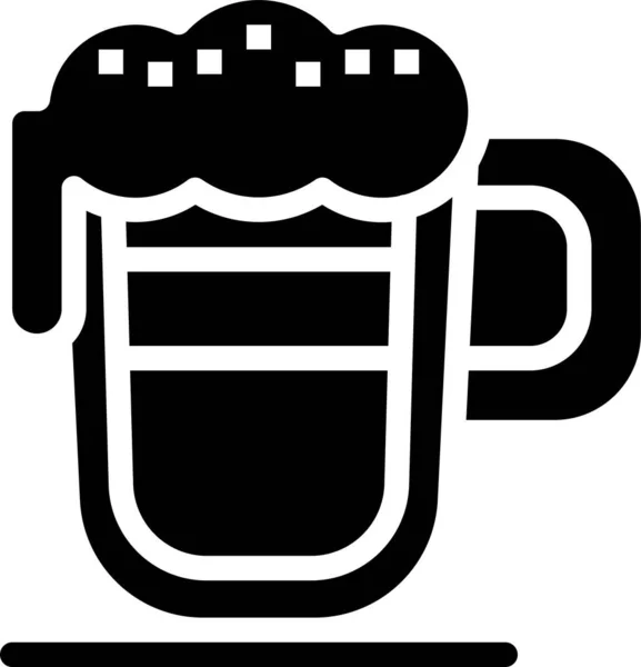Capuchino Icono Bebida Café Estilo Sólido — Archivo Imágenes Vectoriales