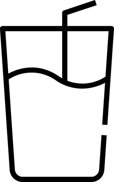 Значок Содової Скляного Соку Контурному Стилі — стоковий вектор