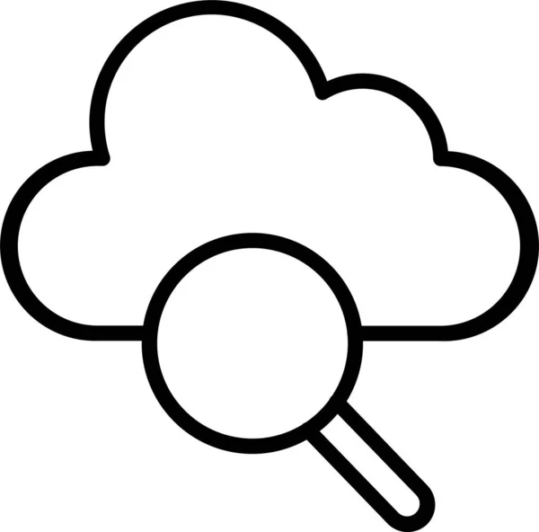 Εικονίδιο Δεδομένων Δικτύου Cloud Στυλ Περιγράμματος — Διανυσματικό Αρχείο