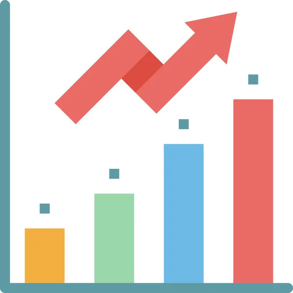 Freccia Business Diagramma Icona Stile Piatto — Vettoriale Stock