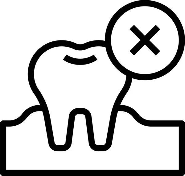 Icono Extracción Del Dentista Dental Estilo Esquema — Vector de stock