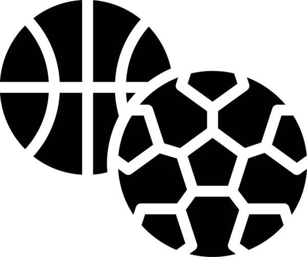 Ball Basketball Football Icon Solid Style — Stock Vector