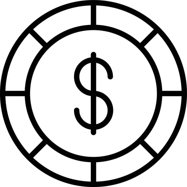 Moeda Ícone Dinheiro Dinheiro —  Vetores de Stock