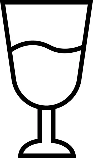 アウトラインスタイルのワイングラスアルコールアイコン — ストックベクタ