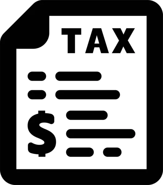 Dokument Steuer Papier Symbol Solidem Stil — Stockvektor