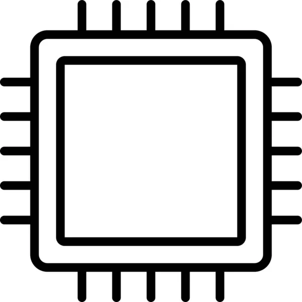 Icono Tecnología Del Procesador Cpu Estilo Esquema — Vector de stock