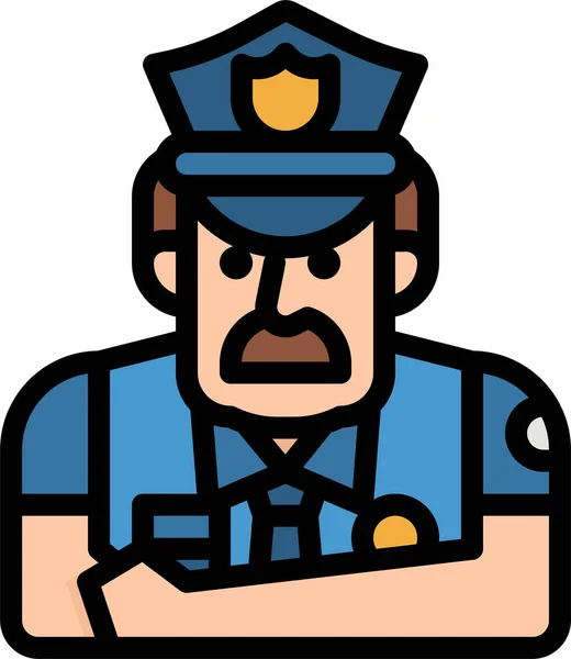 Guard Jobs Police Icon Filled Outline Style — Stock Vector