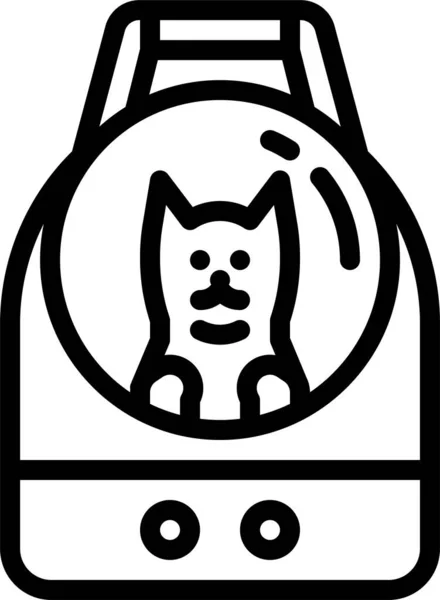 ペット獣医カテゴリのバックパックキャリア犬のアイコン — ストックベクタ